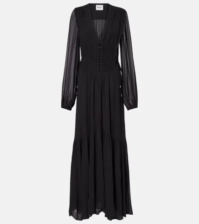 Isabel Marant Étoile Briane Shirred Maxi Dress In Black