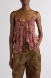 Isabel Marant Étoile Briara Handkerchief Ruffle Camisole In Brown