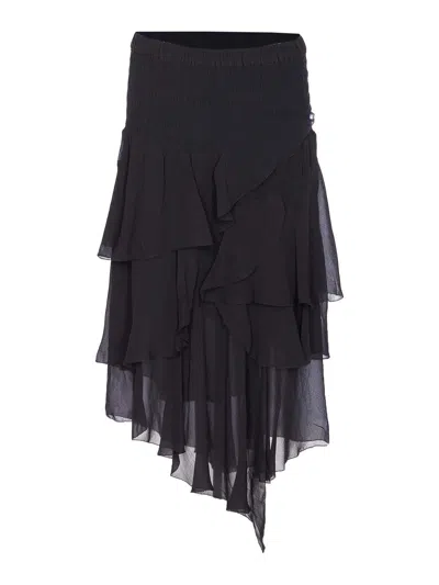 ISABEL MARANT ÉTOILE FALDA SEMILARGA - NEGRO