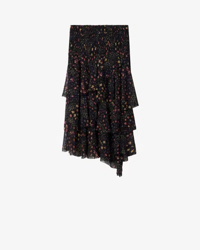 Isabel Marant Étoile Brigitte Skirt In Black And Ecru