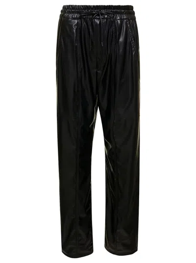 Isabel Marant Étoile 'brina' Black Pants With Drawstring Closure In Shiny Faux Leather Woman