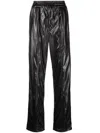 Isabel Marant Étoile Brina Black Pants With Drawstring Closure In Shiny Faux Leather Woman In Black