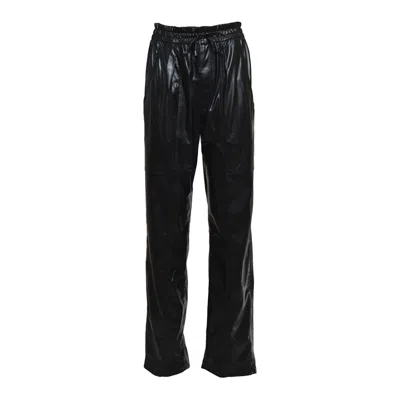 Isabel Marant Étoile Brina Straight Leg Pants In Black Faux Leather