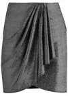 Isabel Marant Étoile Marant Étoile Woman Mini Skirt Black Size 8 Polyamide, Metallic Polyester, Elastane In Metallic Silver