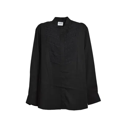 ISABEL MARANT ÉTOILE BRITTEN BLOUSE IN BLACK COTTON WITH EMBROIDERY