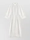 Isabel Marant Étoile Tianny Pleated Broderie Anglaise Cotton Midi Dress