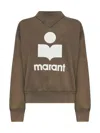 Isabel Marant Étoile Brown Cotton Blend Moby Logo Sweatshirt In Brown