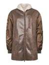 Isabel Marant Étoile Brown Faux Leather And Satin Nylon Evina Coat In Brown
