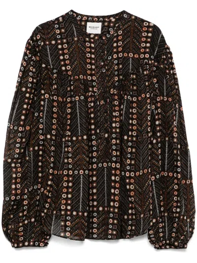 ISABEL MARANT ÉTOILE BROWN PRINTED SHIRT