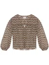 Isabel Marant Étoile Advika Semi-sheer Blouse With Patterns In Brown