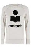 Isabel Marant Étoile Brushed Interior Ecru Sweatshirt With Velvet Logo In Neutral