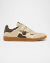 Isabel Marant Étoile Bryce Mixed Leather Low-top Sneakers In Neutral