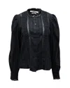 Isabel Marant Étoile Isabel Marant Etoile Button Front Blouse In Black Cotton In Black