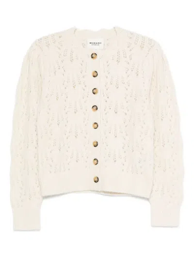 Isabel Marant Étoile Button-front Open-knit Cardigan In Neutral
