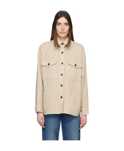 Isabel Marant Étoile Button-up Flannel Shirt Jacket In White
