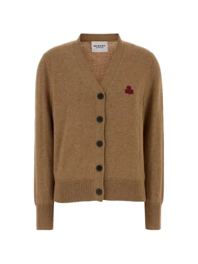 Isabel Marant Étoile Isabel Marant Etoile Women Camel Cotton Blend Karina Cardigan In Green
