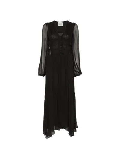 Isabel Marant Étoile Buttoned Sheer Maxi Dress In Black