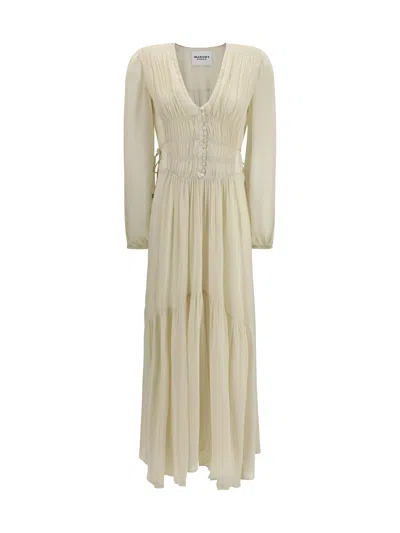 Isabel Marant Étoile Briane Gathered Muslin Maxi Dress In Neutral