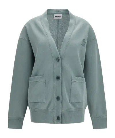 Isabel Marant Étoile Button-front Long-sleeve Knit Top In Gray