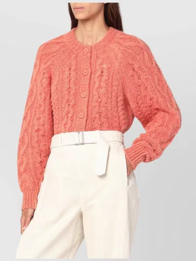 Isabel Marant Étoile Rust Pink Yara Openwork Knit Cardigan Women