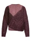 Isabel Marant Étoile Cable-knit Patchwork Sweater In Burgundy