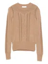 Isabel Marant Étoile Cable-knit Puff-sleeve Sweater In Gray