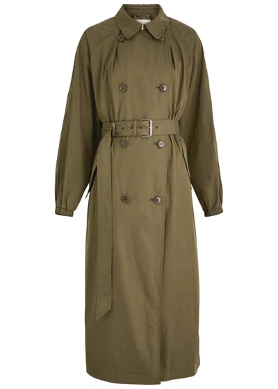 Isabel Marant Étoile Cacilda Cotton-blend Poplin Coat In Khaki
