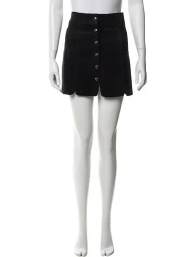Pre-owned Isabel Marant Étoile Calf Leather Mini Skirt In Black