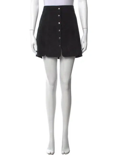 Pre-owned Isabel Marant Étoile Calf Leather Mini Skirt In Black
