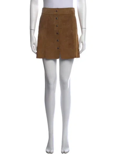 Pre-owned Isabel Marant Étoile Calf Leather Mini Skirt In Neutral
