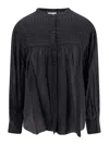 Isabel Marant Étoile Black Pleated Shirt With Buttons In Cotton Woman