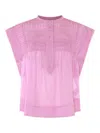 Isabel Marant Étoile Leaza Blouse In Rose-pink Cotton In Light Purple