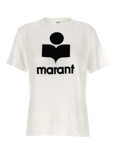 Isabel Marant Étoile Isabel Marant Etoile Zewel T Shirt With Flocked Logo In Bianco