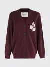 Isabel Marant Étoile V-neck Burgundy Cardigan With Center Button Closure In Red