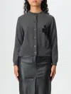 Isabel Marant Étoile Newton Crew Neck Cotton Blend Cardigan In Charcoal