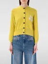 Isabel Marant Étoile Isabel Marant Etoile Woman Yellow Cotton Blend Newton Cardigan In Yellow