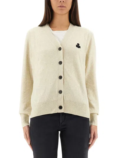 Isabel Marant Étoile Cardigan "karin" With Logo In White