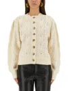 Isabel Marant Étoile Isabel Marant Etoile Lace-knit Cardigan With Button Details In White