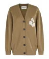 Isabel Marant Étoile Khaki V-neck Cardigan With Logo Detail In Brown