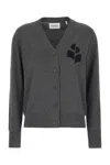 Isabel Marant Étoile V-neck Intarsia-knit Logo Cardigan In Black