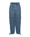 Isabel Marant Étoile Medium Blue Drawstring Cargo Jeans In Blue