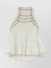 Isabel Marant Étoile Carlee Top With Frilled Hem And Keyhole Back In Multi