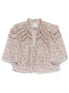 Isabel Marant Étoile Christa Print Cotton Ruffled Button-up Shirt In Multi