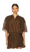 Isabel Marant Étoile Carmen Blouse Dark Khaki In Gold
