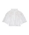 Isabel Marant Étoile Sheer Ruffled Half Sleeve Blouse In White