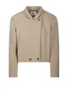 Isabel Marant Étoile Short Double-breasted Textured Jacket In Neutrals