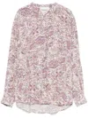 Isabel Marant Étoile Catchell Flared Shirt With Paisley Print In Beige