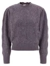 Isabel Marant Étoile Blue-violet Openwork Alpaca-blend Sweater In Purple