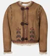 Isabel Marant Étoile Cely Embroidered Fleece Jacket In Brown
