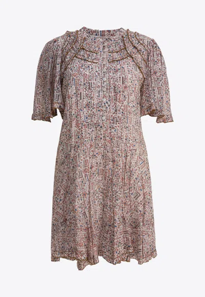 Isabel Marant Étoile Celyana Floral Print Mini Dress In Multi